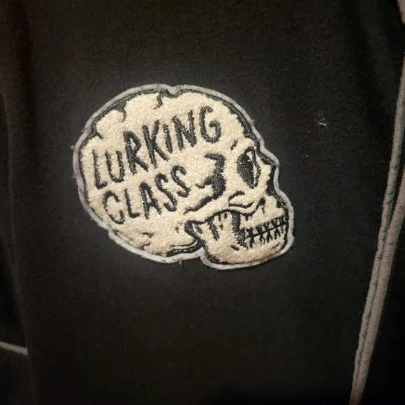 Lurking Class Sketchy Zumiez Skull Reaper Black Baseball Button Shirt Sz Large - Picture 6 of 7